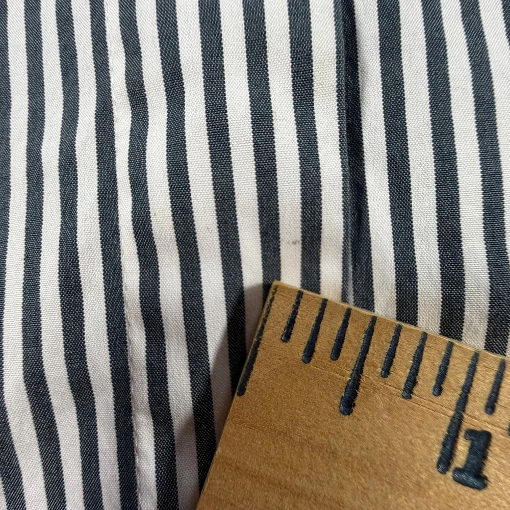 Lafayette 148 New York Womens Navy White Striped Button Down Shirt Large - Picture 10 of 16